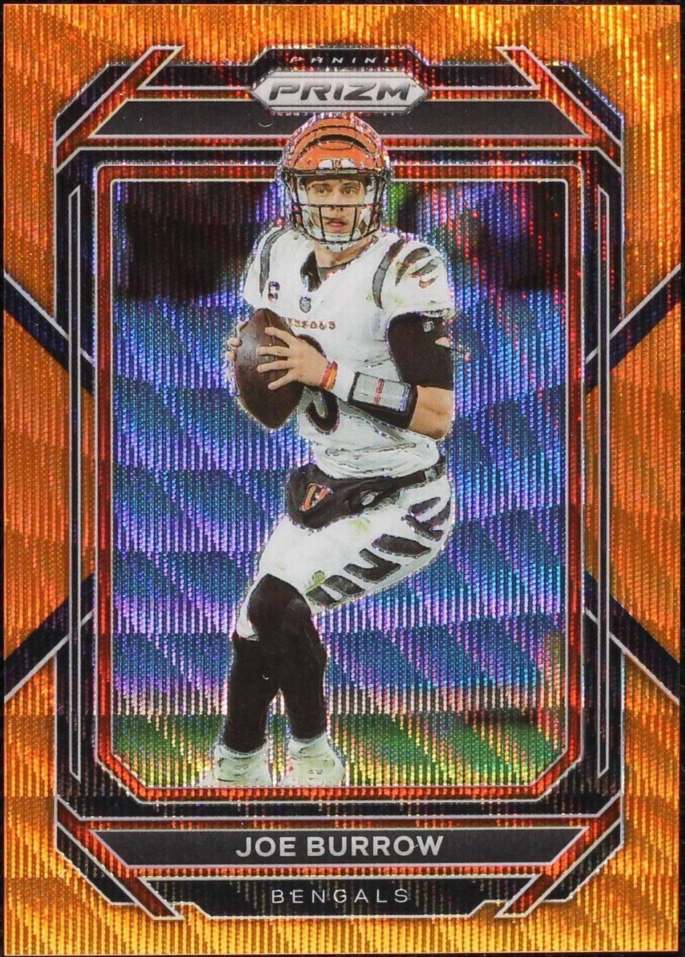 2022 Panini Prizm Joe Burrow #56 Orange Wave Prizm Limited to 60
