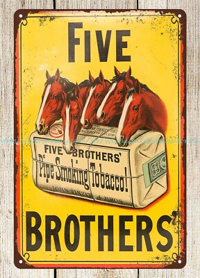 Five Brothers Pipe Smoking Tobacco metal tin sign restaurant lounge decor