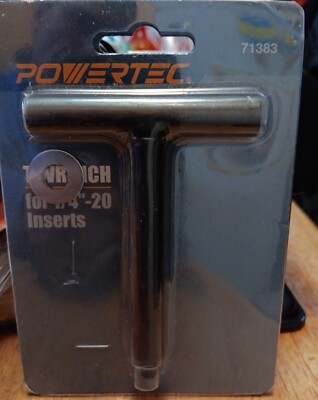 POWERTEC T-Wrench 1/4-20 Threaded Insert Installation w/T-Shape Handle 71383 NEW