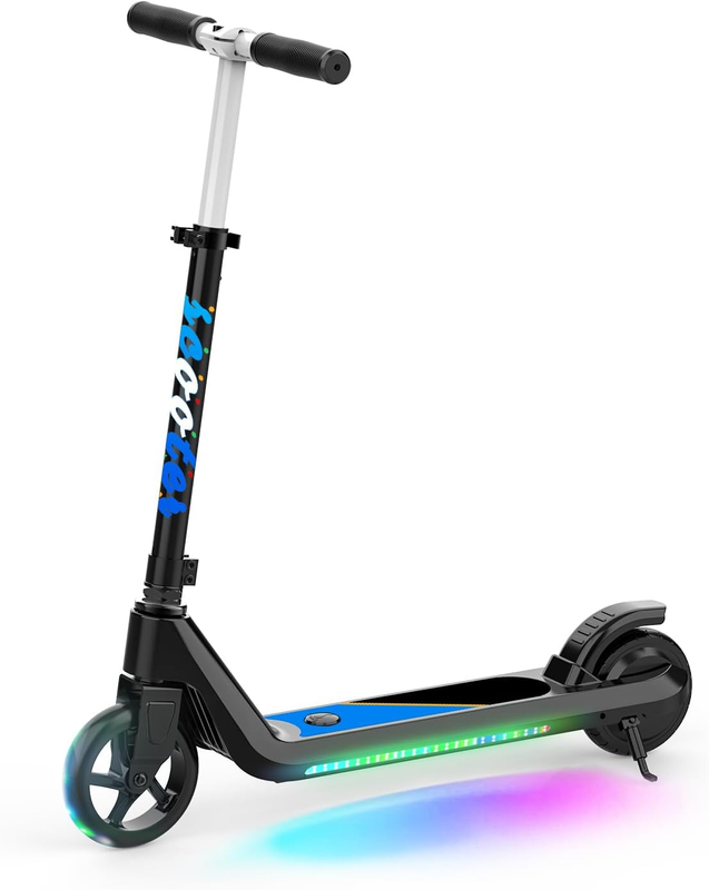 Electric Scooter for Kids Age 6-10, Kick-Start Boost Scooter with Adjustable Spe