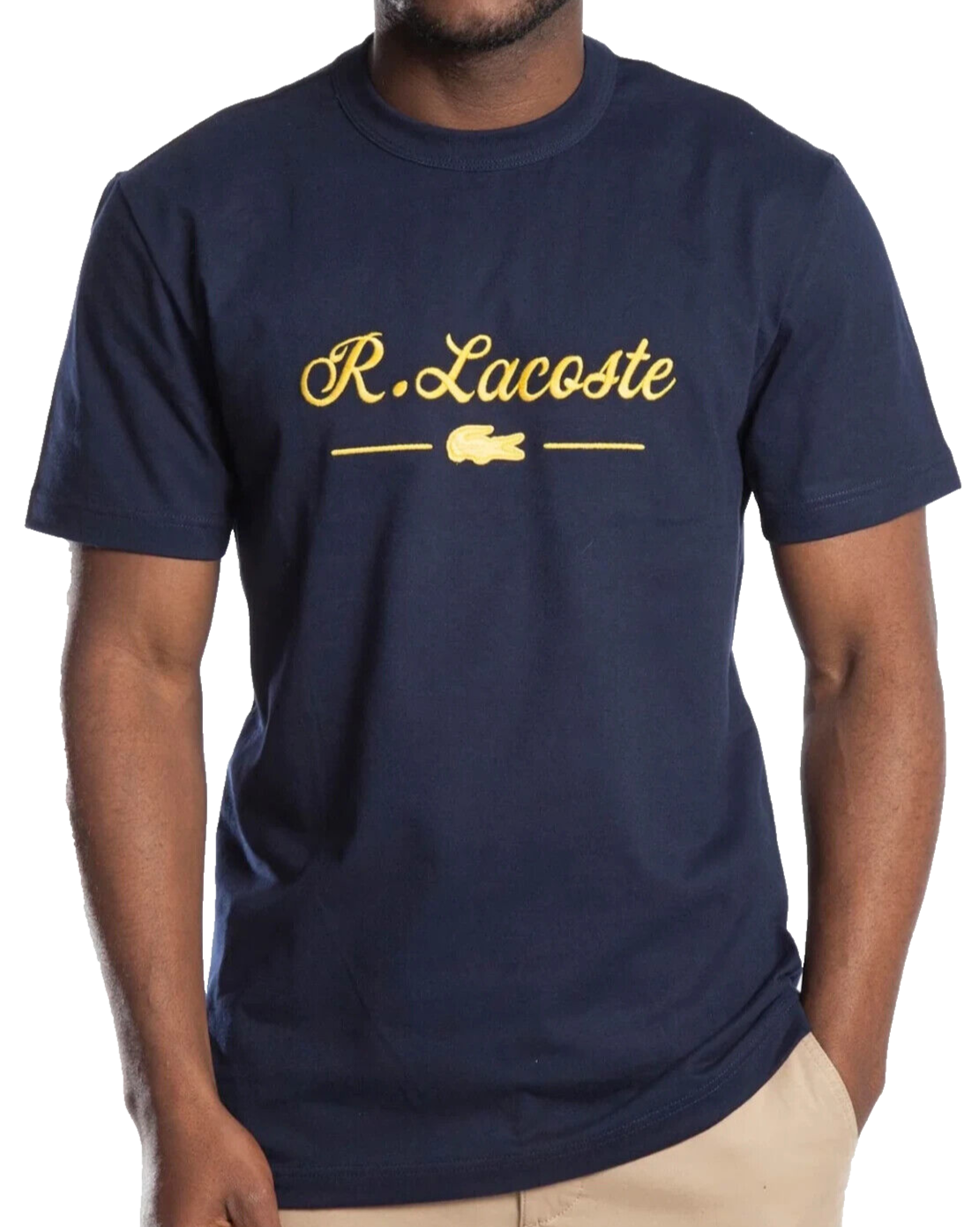 LACOSTE MENS T SHIRT BLUE LACOSTE TEE TH7447 166 | eBay