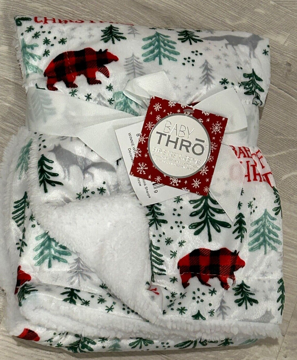 Minky & Sherpa Deer Bear Trees Woodland