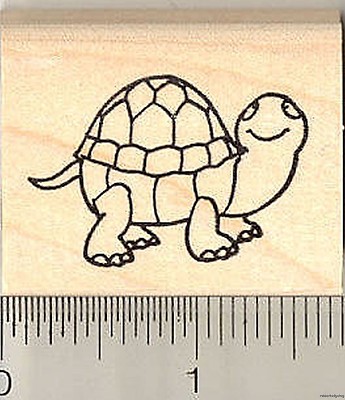 Cute Turtle Rubber Stamp D10515 WM 