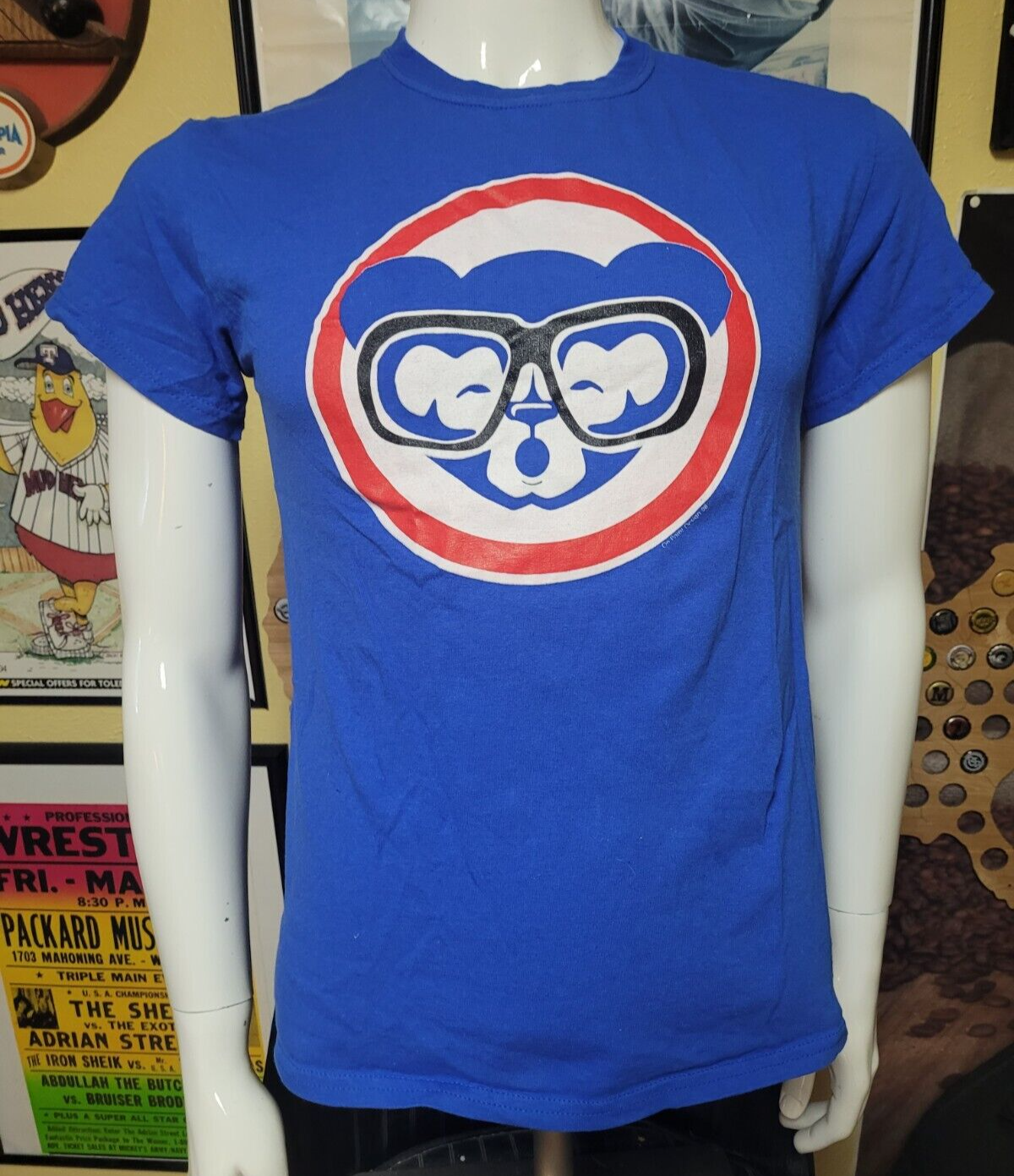 Chicago Cubs Harry Caray Glasses Logo Sportscaster T Shirt Small Nice