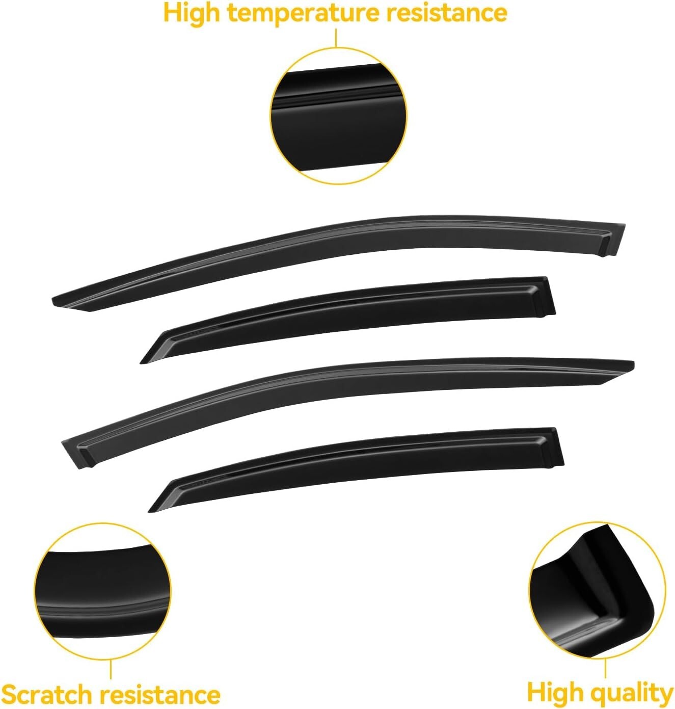 Window Visors Rain Guard Chrome Trim Smoke Tinted Fit Honda CRV CR-V 2012-2016