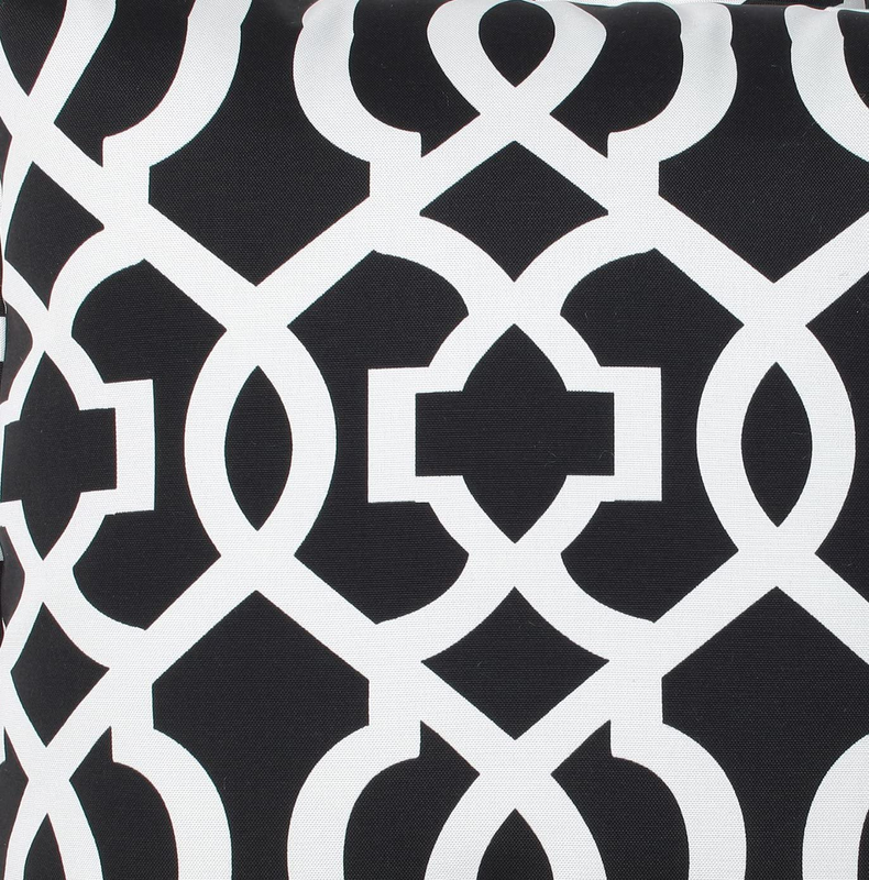 Outdoor/Indoor New Geo Black/White Throw Pillows, 18.5" X 18.5", 2 Count