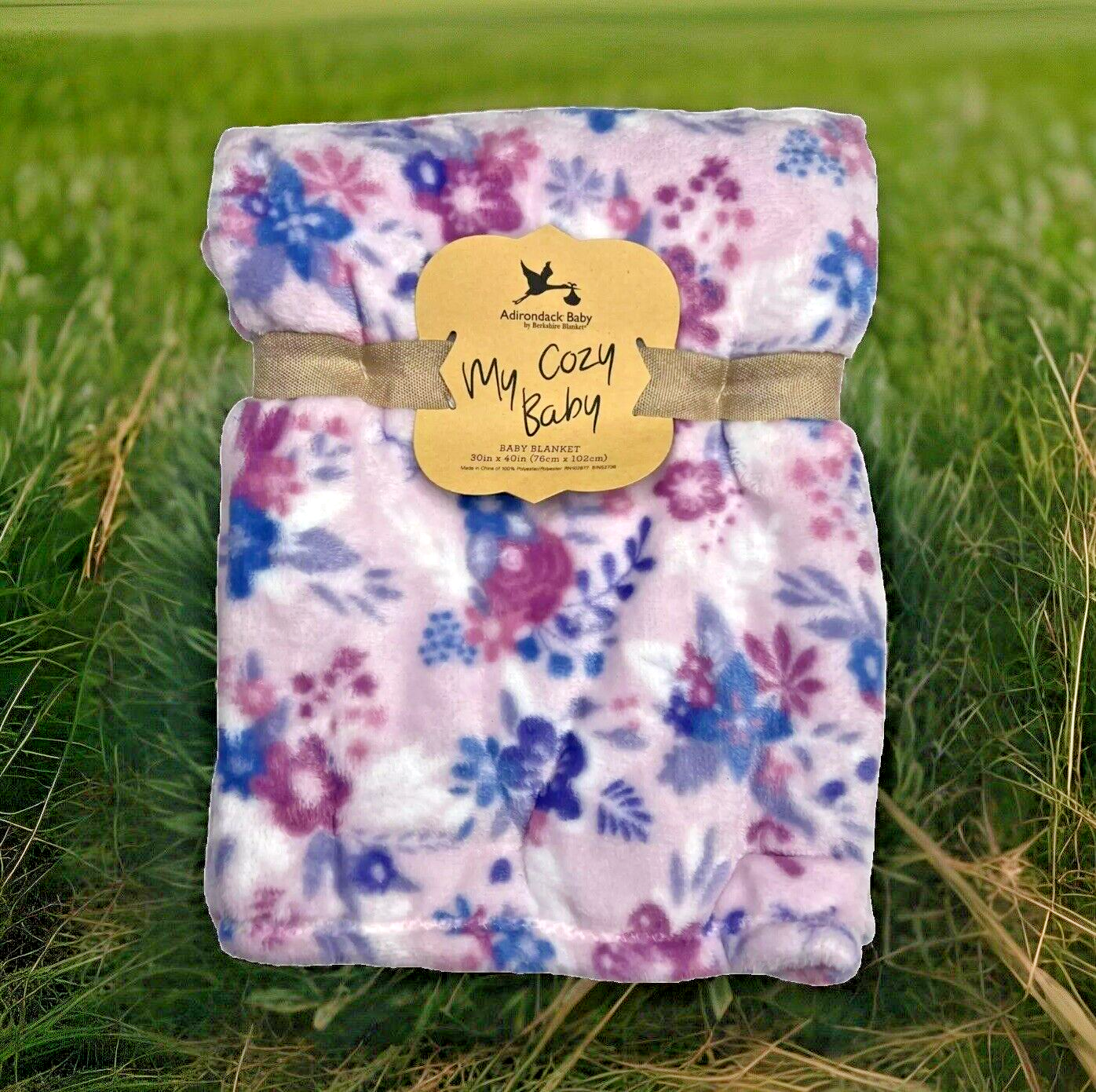 Floral Flowers Plush Baby Blanket Purple Toddler My Cozy Baby Adirondack Girls