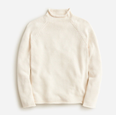 New J.CREW Mens Size S 1988 Rollneck Sweater in Cotton in Mountain White $98