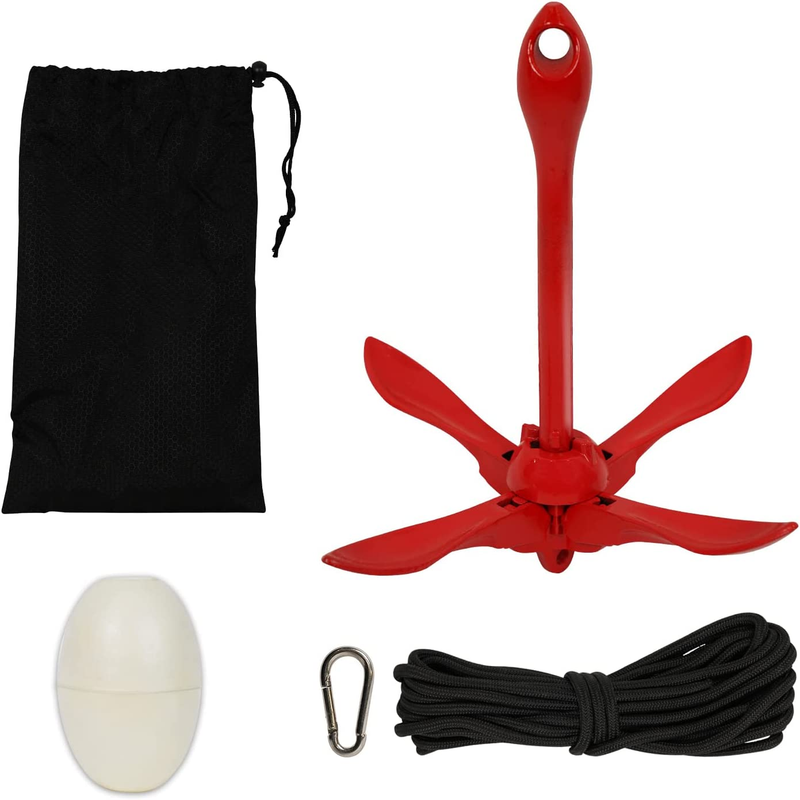 Anchor Kit, Folding Anchor Accessory With Rope For Fishing Kayak, Canoes,