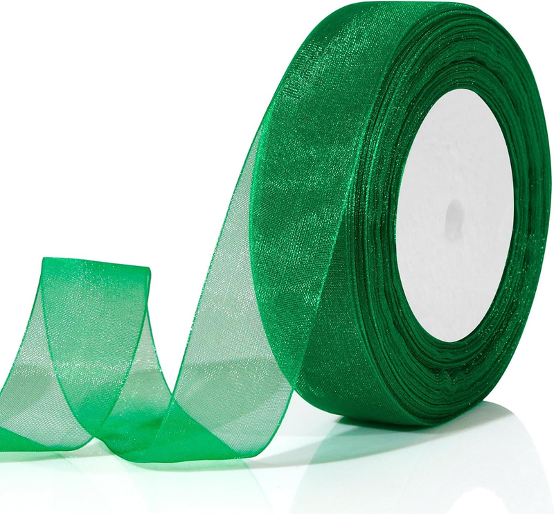Organza Ribbon 1 Inch X 25 Yards, Sheer Wedding Ribbon for Bridal Bouquets, Gift