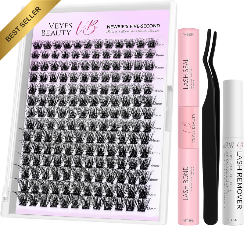 Lash Clusters Kit Eyelash Extensions Thin & Invisible Band Individual False Eyel