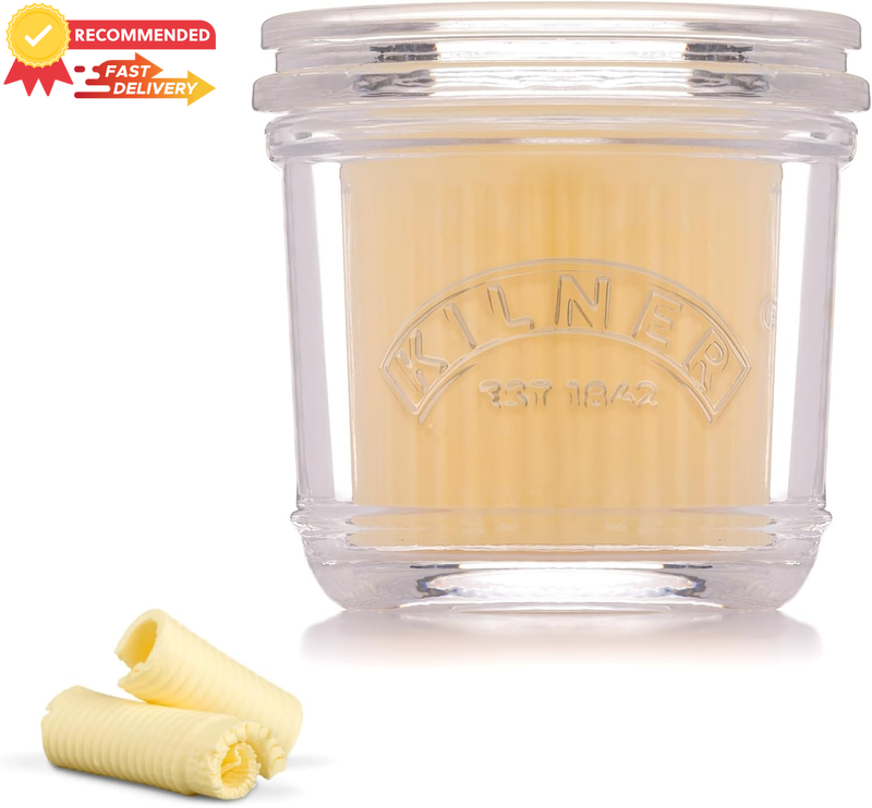 Glass Butter Dish with Lid, 200ml Butter Keeper, Keep Fresh, Kitchen Storage