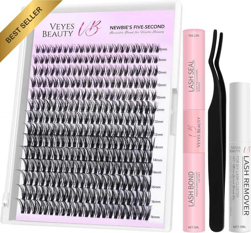 Lash Clusters Kit Eyelash Extensions Thin & Invisible Band Individual False Eyel