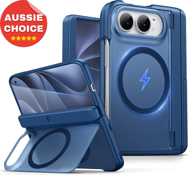 iPhone Duo Case with Stand MagSafe Compatible 2026 Blue Color Durable