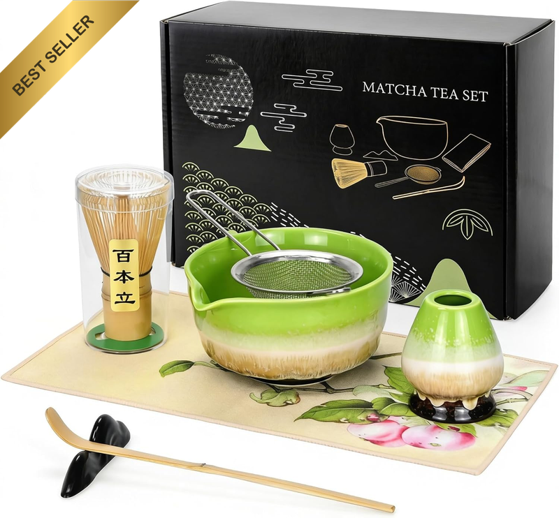 7 Pcs Matcha Set Kit, Matcha Set Including Matcha Bowl, Matcha Whisk, Bamboo Sco