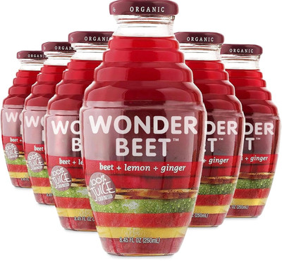 Organic Beet, Lemon and Ginger Juice 8.45Oz (6 Pack) | 100% Cold Pressed | Heart