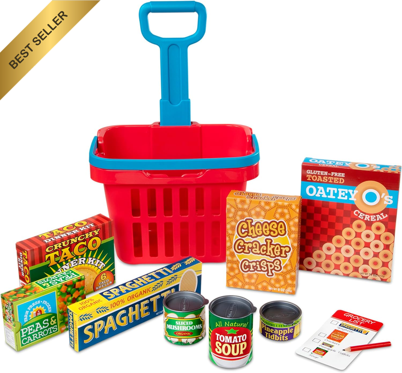 - Fill & Roll Grocery Basket Play Set