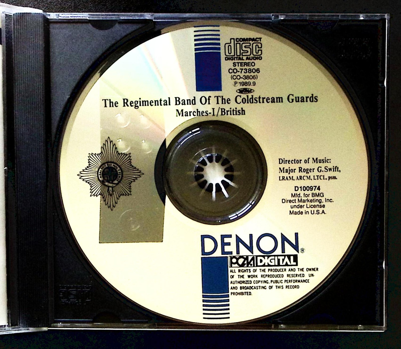 THE REGIMENTAL BAND OF THE COLDSTREAM GUARDS  MARCHES I / BRITISH  DENON CD6484