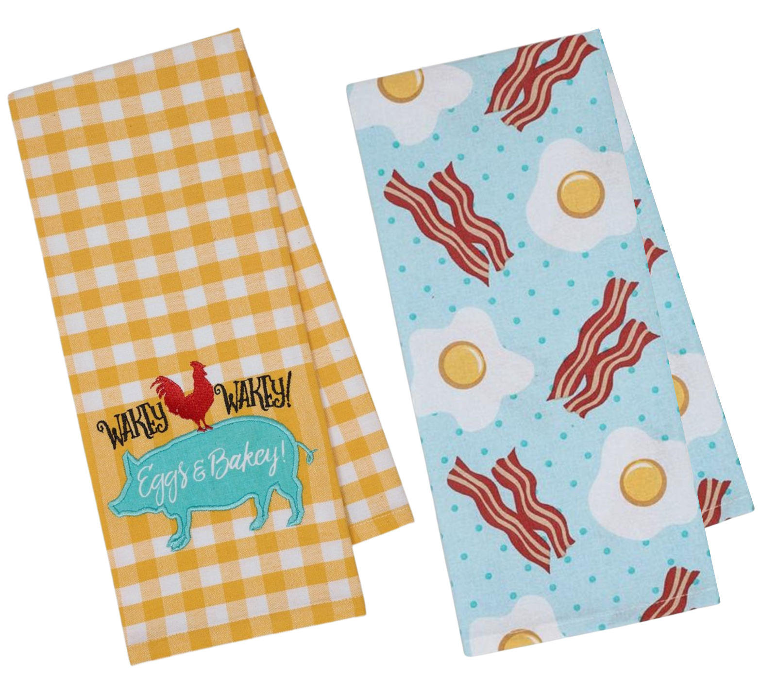 Eggs Bacon Towel For Breakfast And Yellow Plaid Dish Towels
