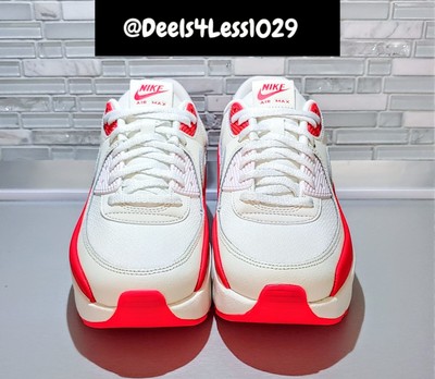 Nike Air Max 90 LV8 Platform Womens Size 8.5 Sail Siren Red Pink HF5073-133