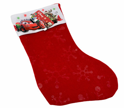 DISNEY PIXAR Cars McQueen Tow Mater Red Felt Christmas Stocking 16'' NWT