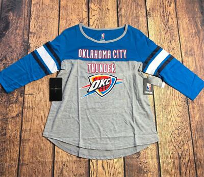 NBA UNK Women Size XL Quarter Sleeve Oklahoma City Thunder Raglan Shirt NEW