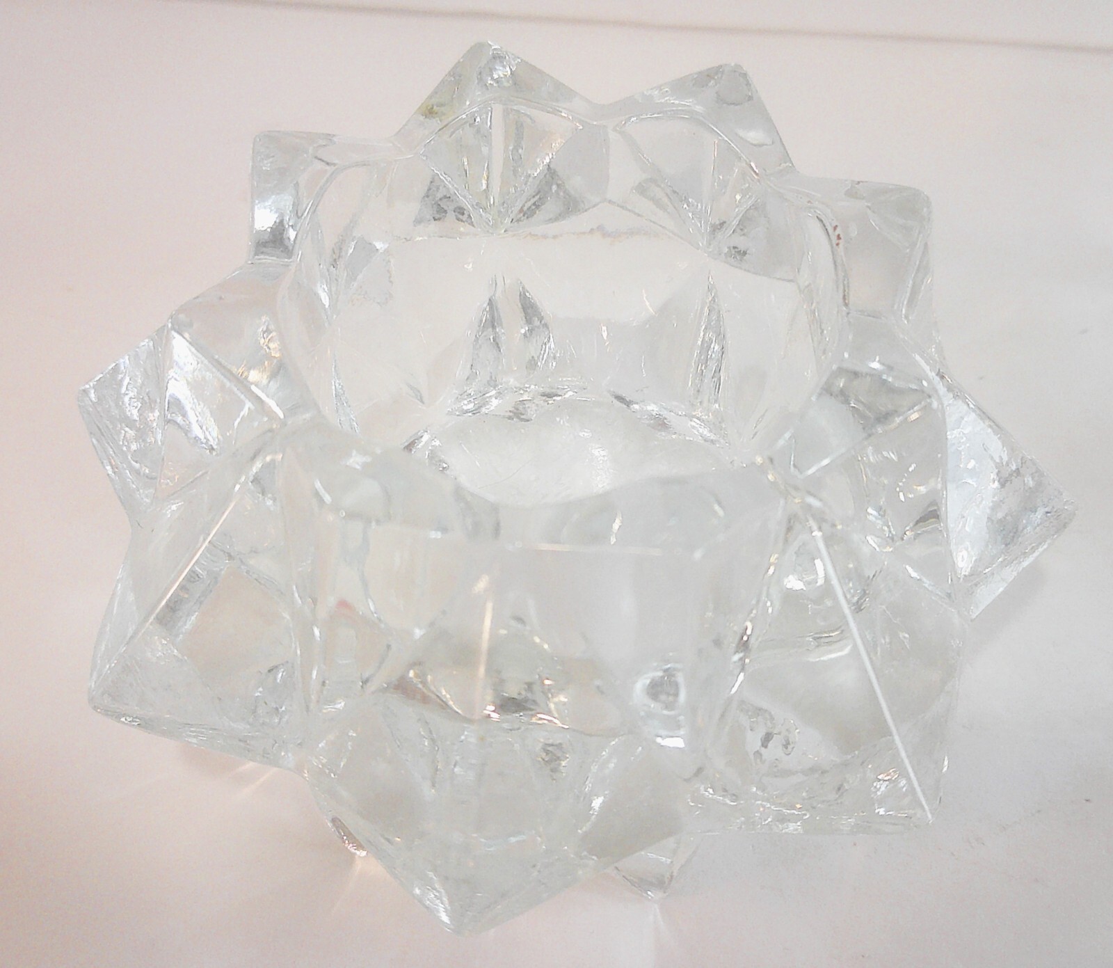 Set of 2 Vintage Avon Crystal StarBurst Tea Light Votive Candle Holders
