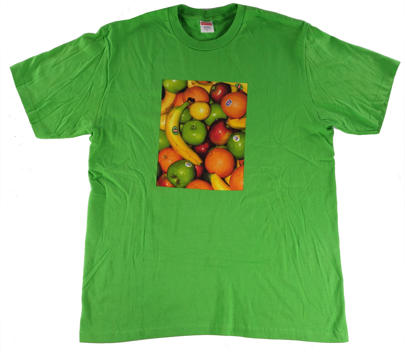 90s 最初期 old supreme Tシャツ apple FRUIT t shirt LARGE tee SUPREME SS19 Granny Smith Apple Green