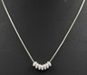 925 Sterling Silver 7 Ring & Fine Link Chain Necklace Fine Jewellery Length 42cm.JPG