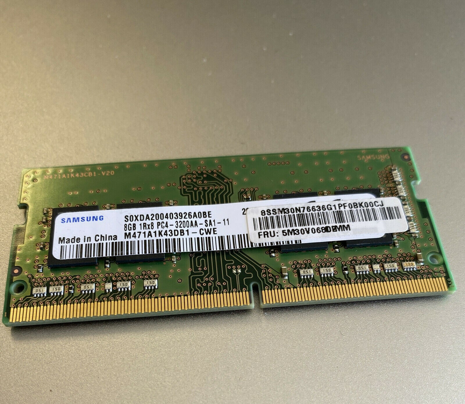 Samsung8GB 1Rx8 PC4-3200AA-SA1-11 RAM DDR4 3200mhz Samsung8GB 1Rx8 PC4-3200AA-SA1-11 RAM DDR4 3200mhz