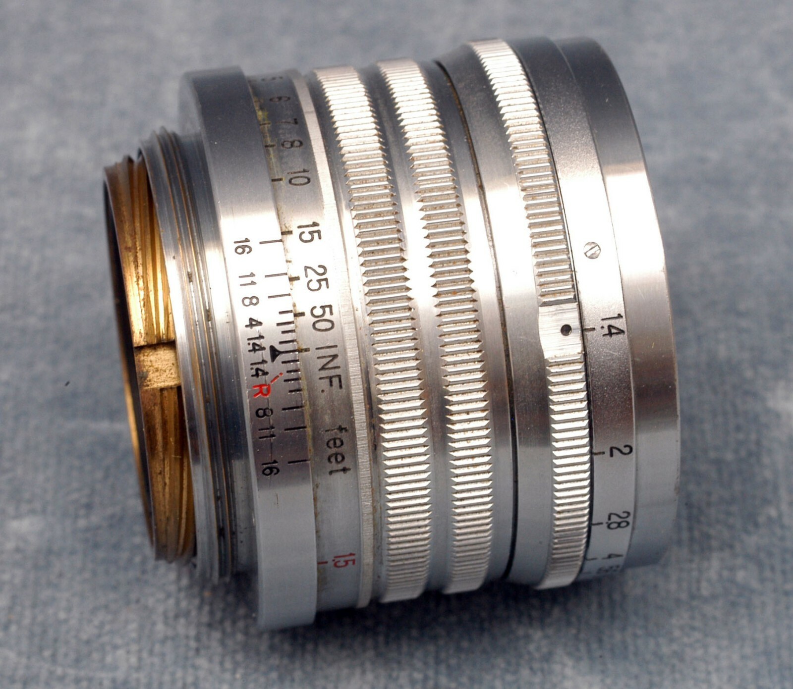 VINTAGE M39 NIKON NIKKOR-S.C 5CM F1.4 DUAL RANGE RF LENS, BAKELITE CASE