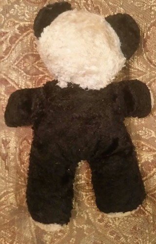 Vintage Plush Rubber Face Panda Bear Stuffed Black White 11