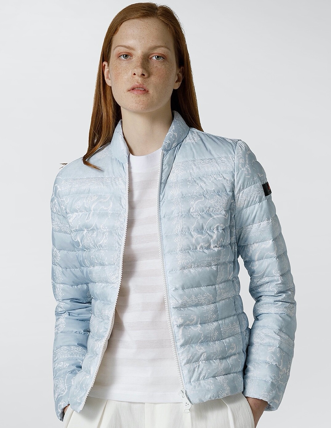 Pre-owned Peuterey Light Down Jacket Ladies In Bule/italian Fashion In Blue