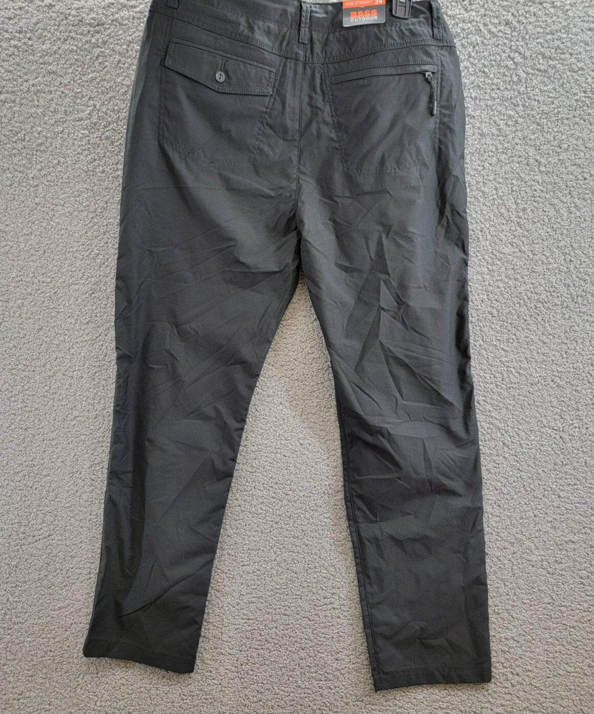 BASS OUTDOOR Straight-Fit Traveler Pants Men's 34 Caviar Button Zip Closure - Picture 12 of 19