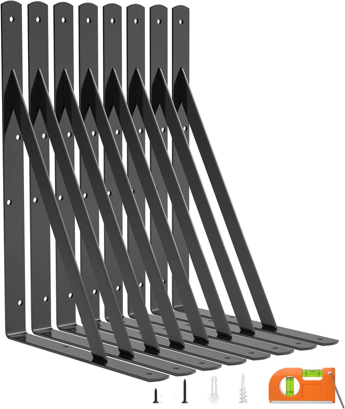 8-Pack Heavy Duty Shelf Bracket 14 Inch Wall Shelf Brackets with 90 Degree New