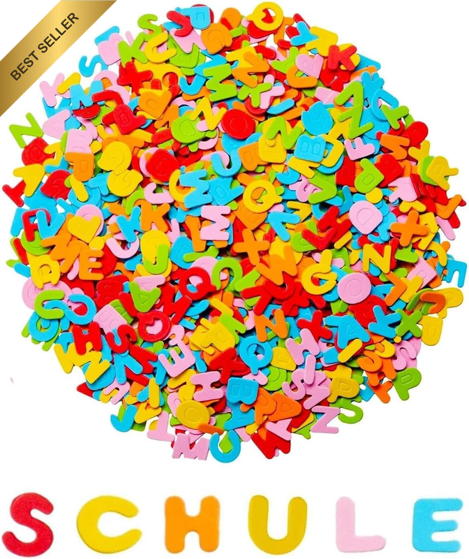 Foam Rubber Self-Adhesive Letter Stickers Colourful Felt Alphabet | Pack of 520,