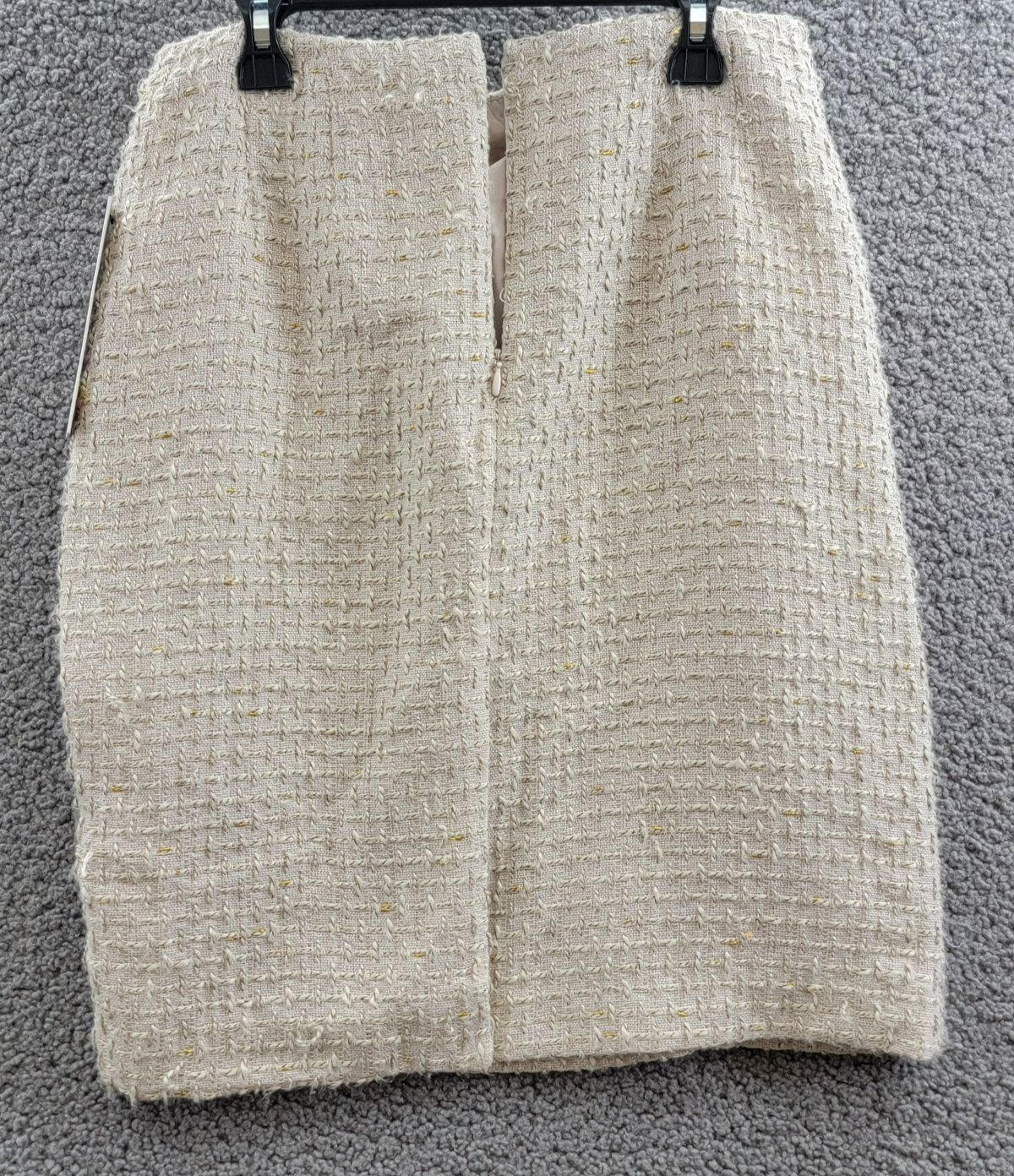 Calvin Klein Petite Tonal Tweed Pencil Skirt Women's 6P Nomad Multi Back Zip - Picture 11 of 14