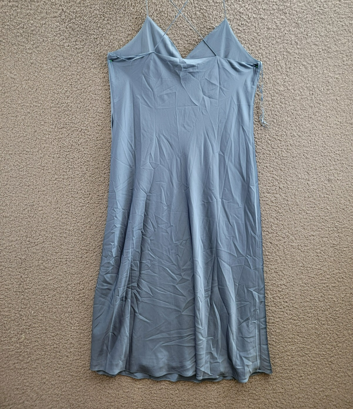Lauren Ralph Lauren Satin Charmeuse Slip Dress Women's 16 Pale Azure Pullover - Picture 9 of 15