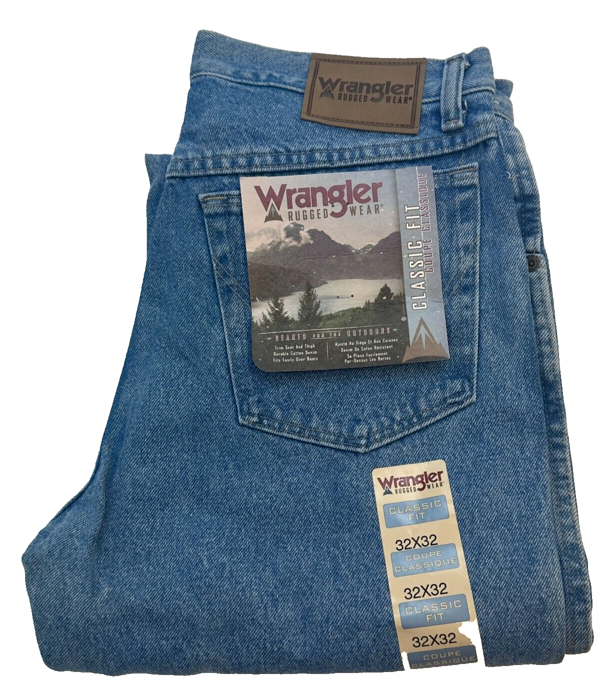 Мужские джинсы Wrangler Rugged Wear классического покроя с прямыми штанинами, Размер W32 L32, синие, Новые