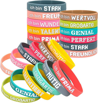 Snyvpra Silikonarmbänder Kindergeburtstag Mitgebsel Motivationsarmbänder 18cm Se