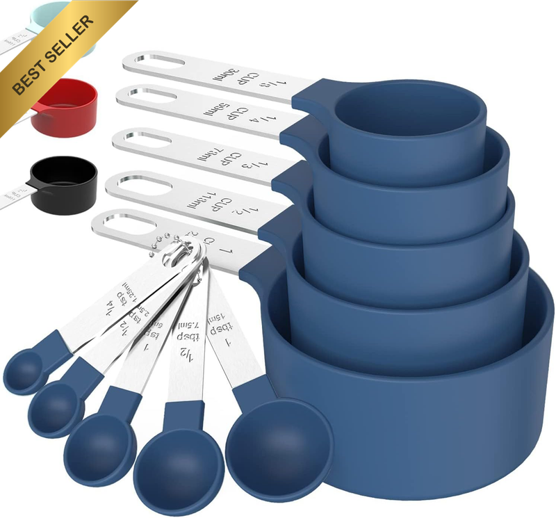 Measuring Cups & Spoons Set, Stackable Cups and Spoons, Nesting Measure Cups wit