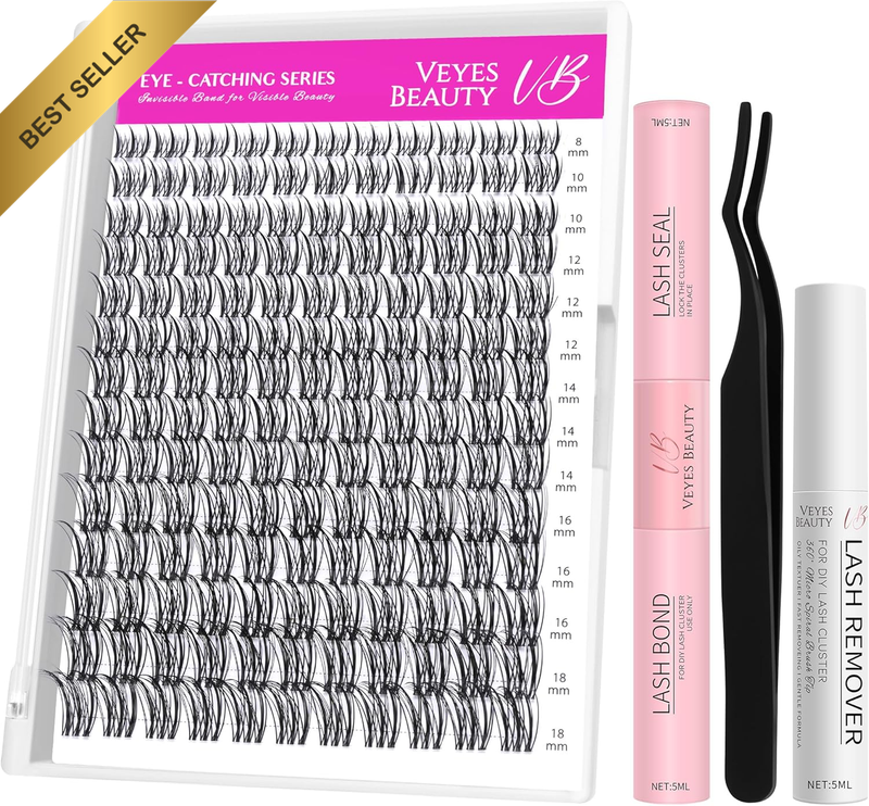 Lash Clusters Kit Eyelash Extensions Thin & Invisible Band Individual False Eyel