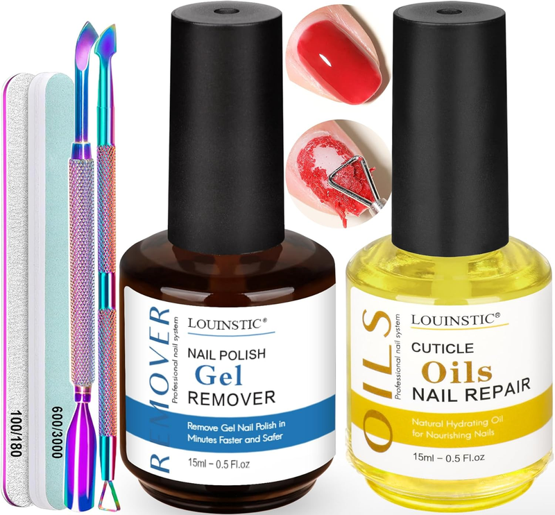 Gel Polish Remover, Gel Nail Remover &Cuticle Oil for Nails