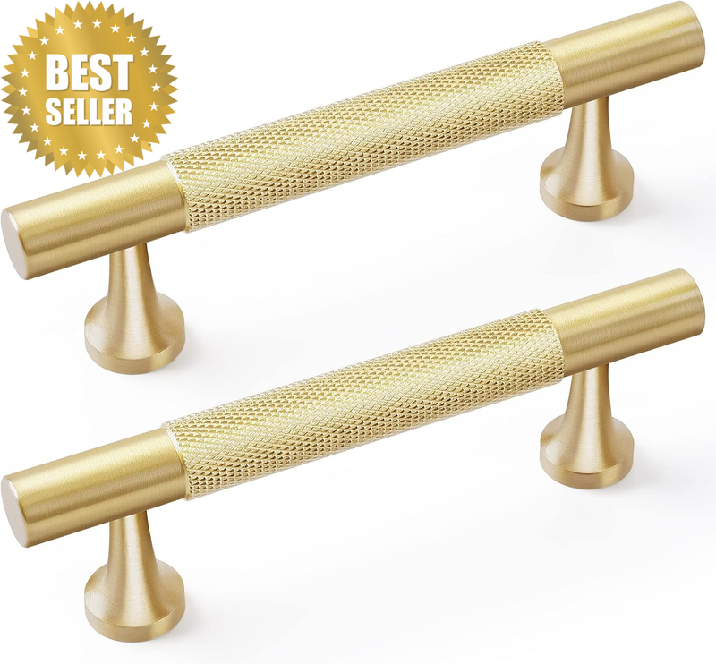 5Pcs 5 Inch Solid Brass Cabinet Pulls Kitchen Cupboard Handles Modern Drawer Pul
