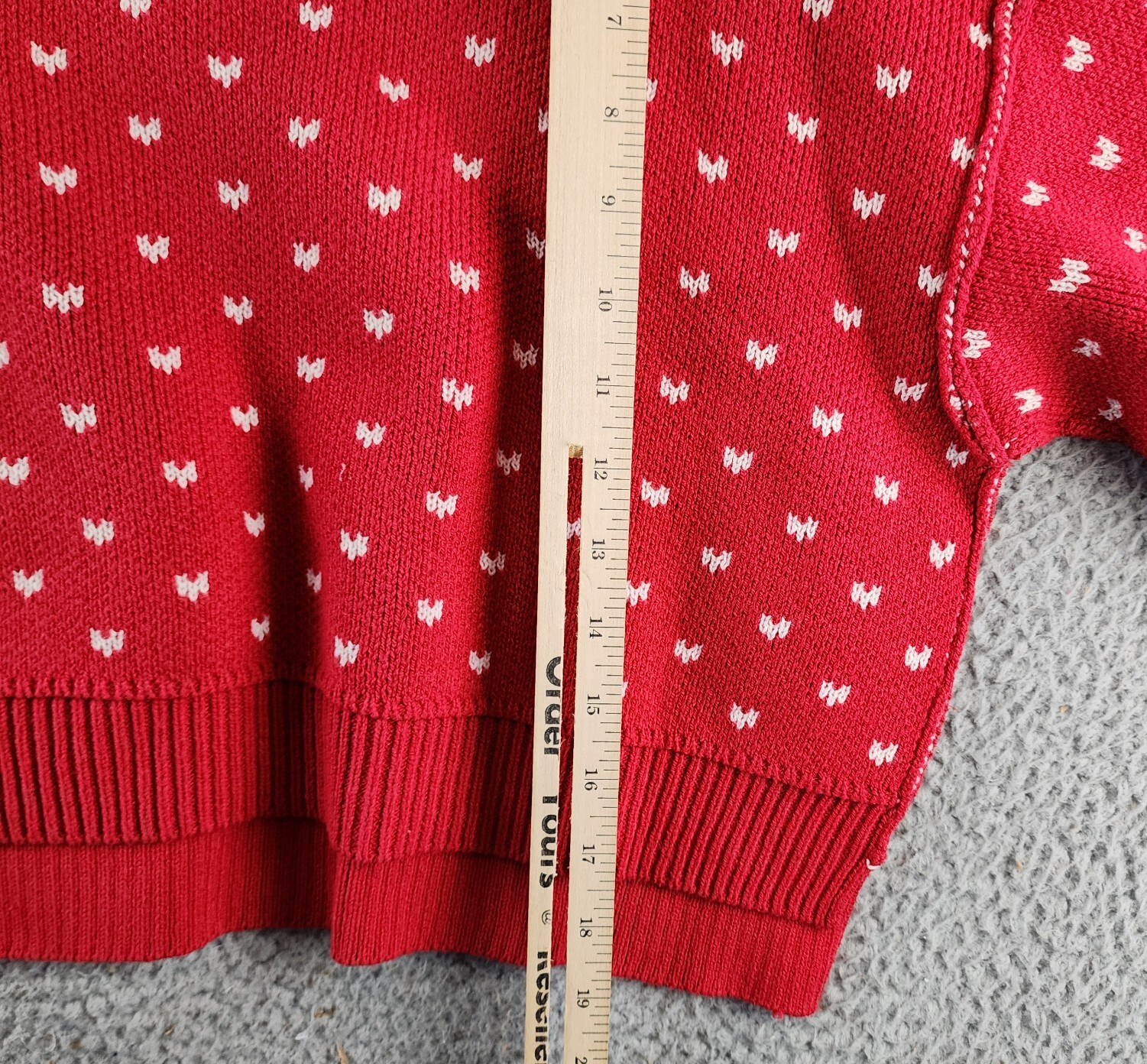 Free People Easy Street Patterned Crop Mock Sweater Women's XS Cherry Cream L/S - Picture 8 of 13