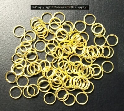 7mm Gold plated split rings jump rings 100pc jewelry clasp attach charms FPC003B