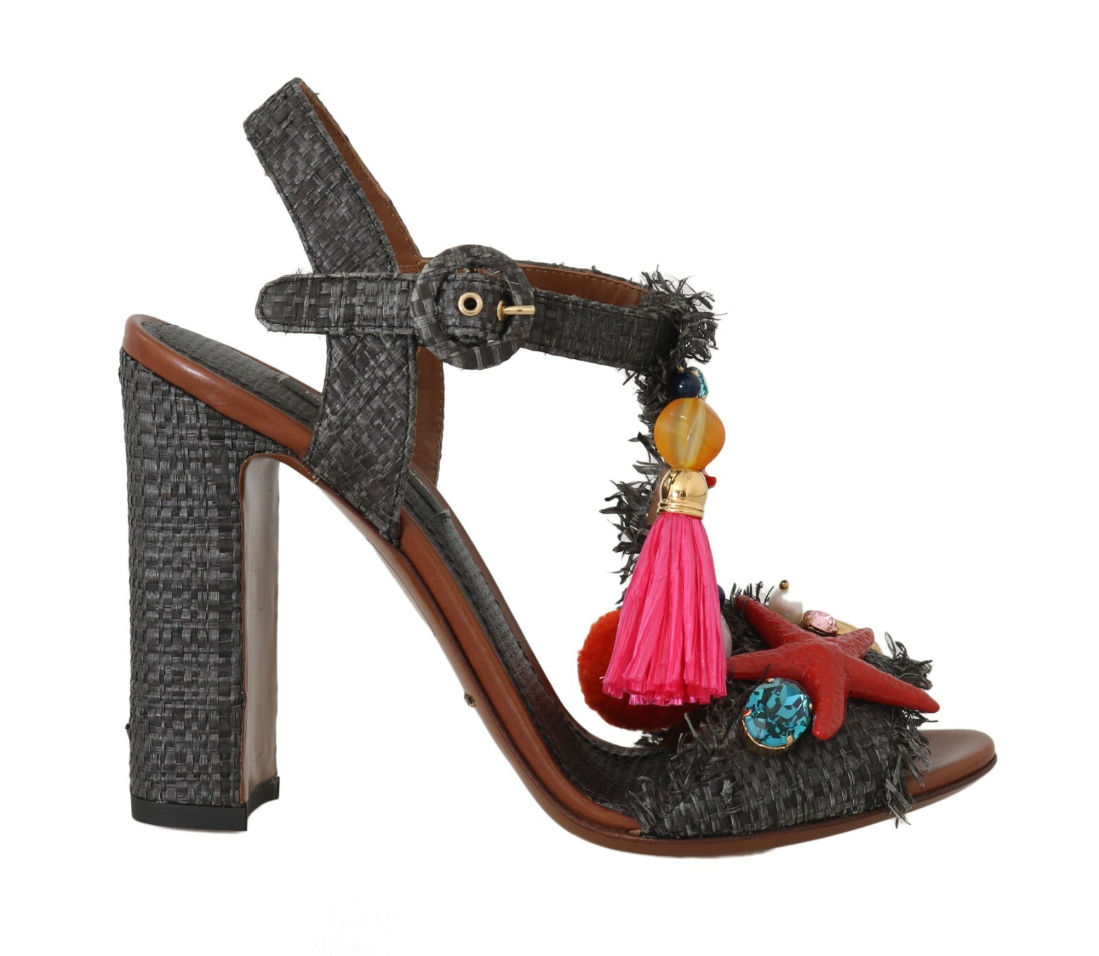 

DOLCE - GABBANA Shoes Серые соломенные сандалии MARINA Sea Star EU35 / US4,5 Рекомендуемая розничная цена 950 долларов США, Серый