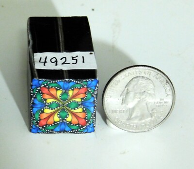 polymer clay cane, raw, square, Kato, Premo 49251  7/8'' x 1 1/4'' .75 ounce
