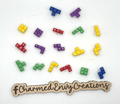 Shoe Charms Tetris - Colored Blocks - 18 Piece