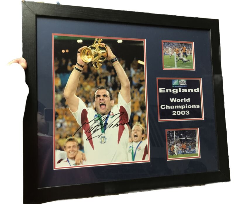 England 2003 Champions of the World Print Signed by Martin Johnson Framed - COA